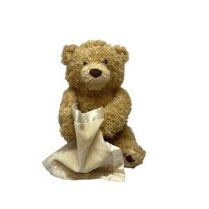 Gund Peek A Boo Teddy Bear Talking Soft Toy Beige Plush working